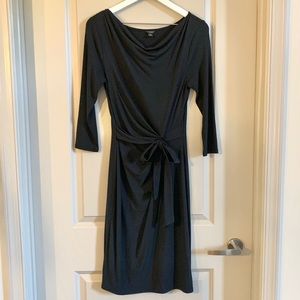 Ann Taylor Black Front Tie Dress Size X-Small